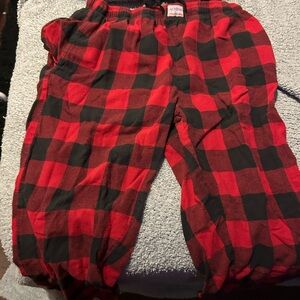 Hanna Andersson Red and Black Plaid Kids Pajama Bottoms